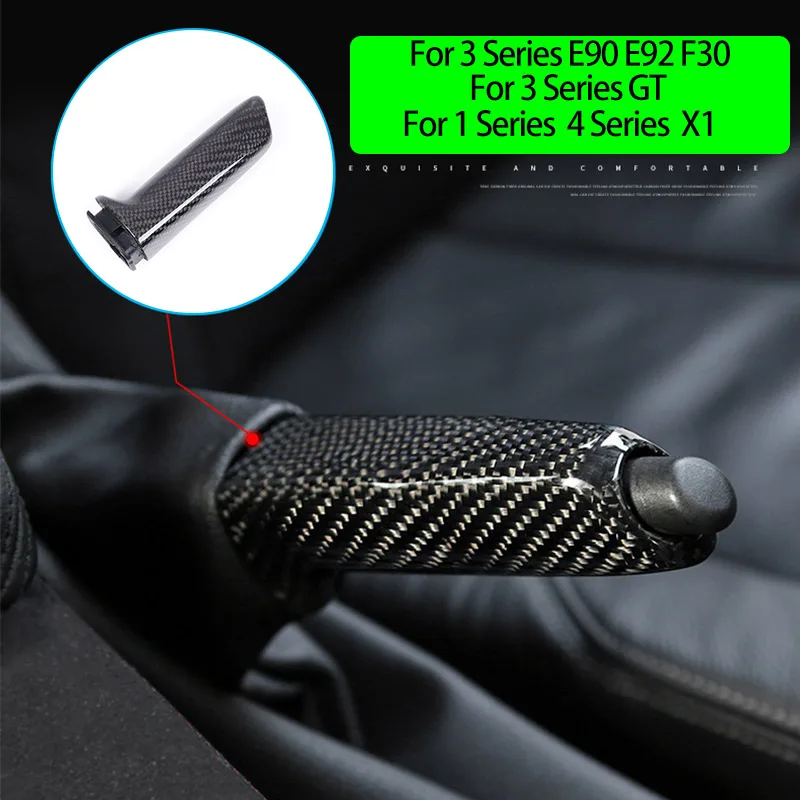 

Real Carbon Fiber For BMW 1 4 3 Series GT E90 E92 F30 X1Car Modification Car Handbrake Lever Decoration Replacement Accessories
