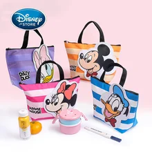 Disney Mickey Mouse Donald Duck Canvas Bag Shoulder Outdoor Storage Bag Women Lunchbox Picnic Supplies Insulated Cooler Bags