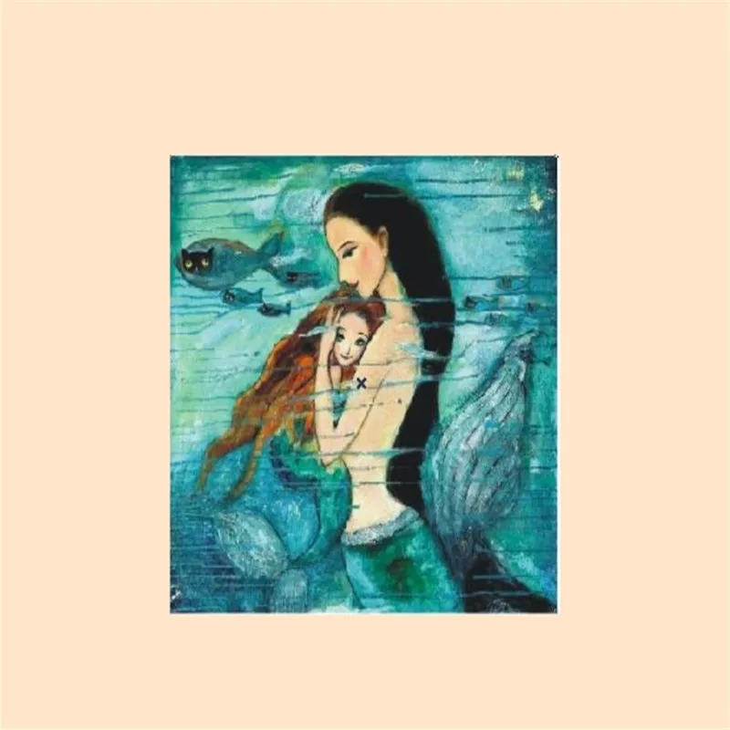 

Living Room Canvases Adornment Picture Mermaid Household Canvas Painting Fashion Decorative Pictures Hallways Frameless