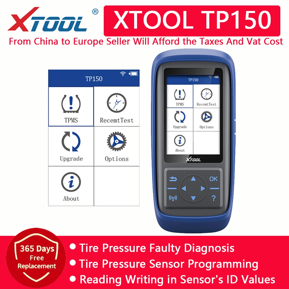 

Система контроля давления в шинах XTOOL TP150, диагностический сканер OBD2 TPMS, программа TPMS с датчиком 315 и 433 МГц