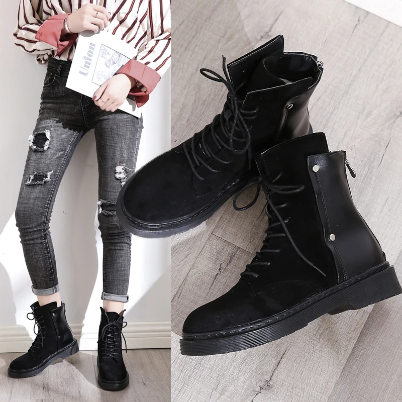 Fujin/ботильоны на молнии с пряжкой Дышащие высококачественные женские ботинки