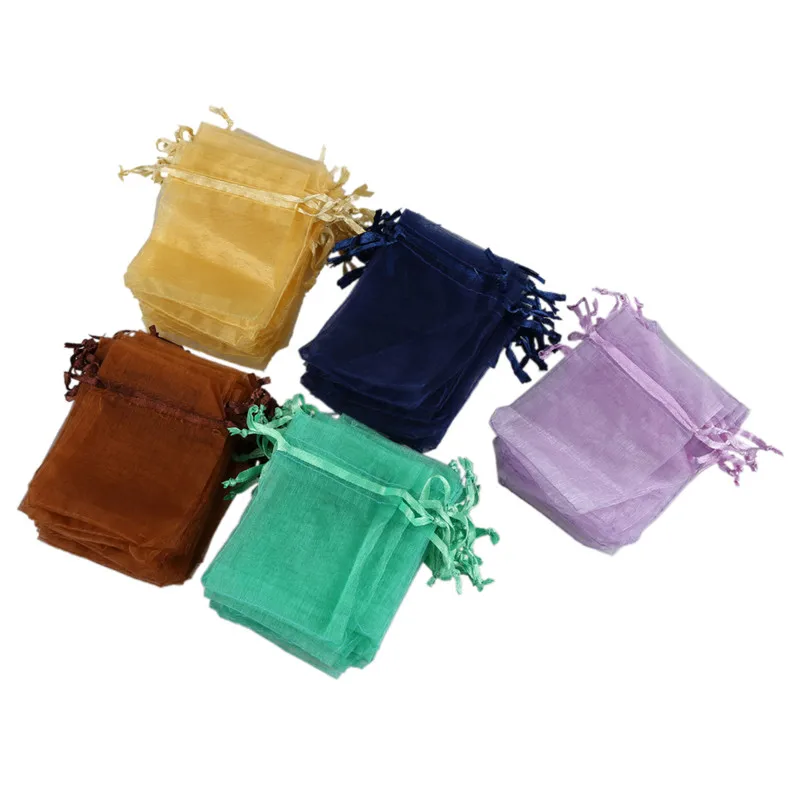 

100 x Organza Wedding Favour Bags Jewellery Pouches 7CM*9CM