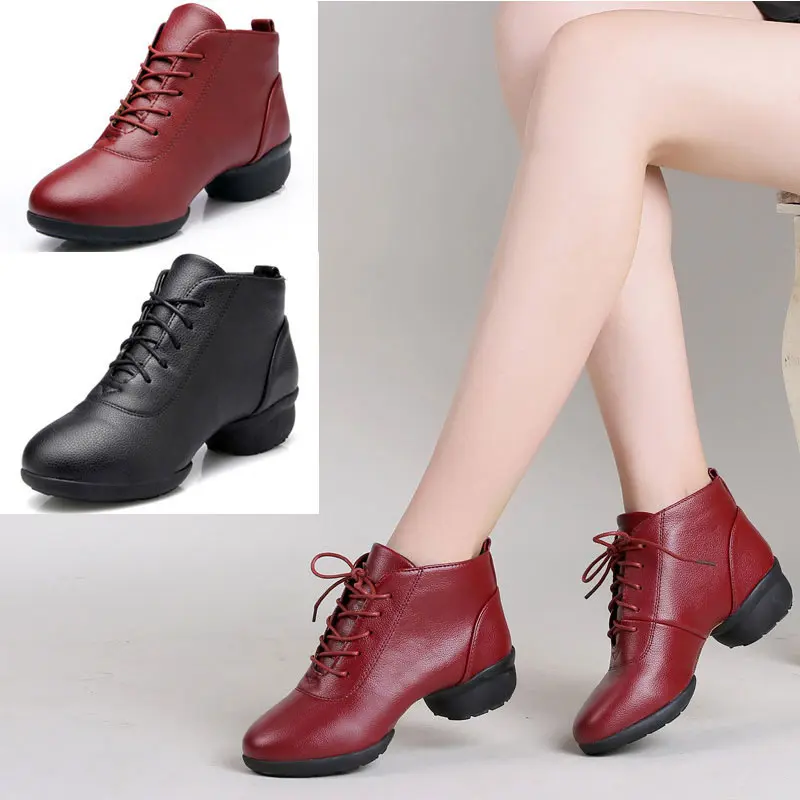 Woman's Dance Sneakers For Women Jazz Dancing Shoes Female Black Red Weave Ladies Modern Ballroom Girl's Sports Shoes Size 34-42