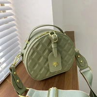 women round handbag pu leather small lady fashion shoulder bags solid color luxury designer female circle handbags