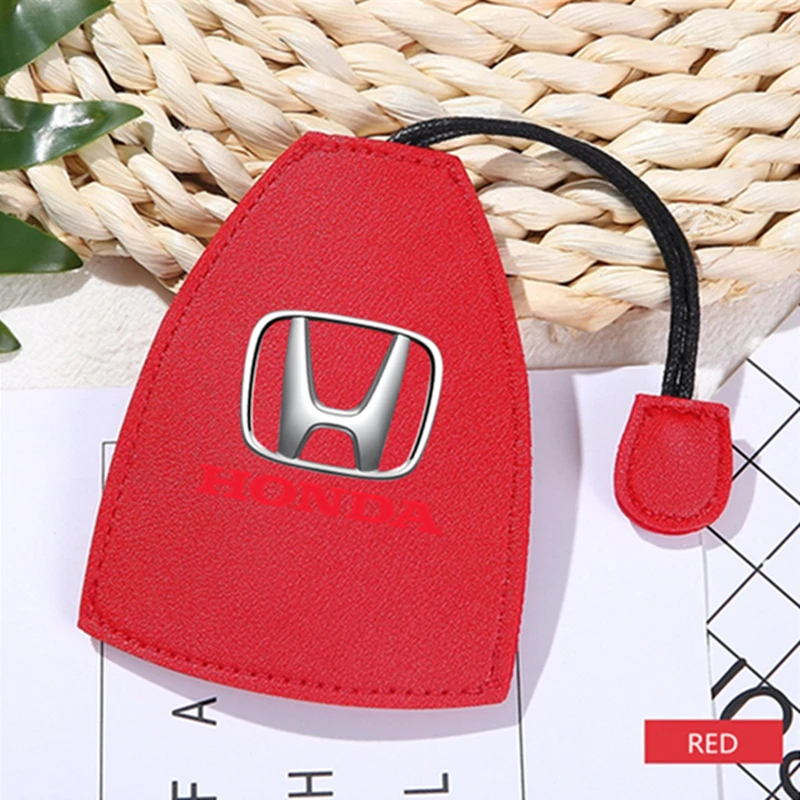 

For Honda Mugen Power Civic Accord Car Key Case Leather Key Holder Housekeeper Covers Bag Keychain Cover Keys Organizer Card Bag