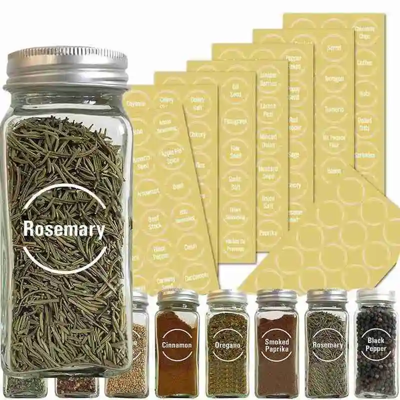 

144/274/132pcs Kitchen Jars Bottle Container Label Various Food Label Clear Stickers Food Jar Labels for Pantry Spice Stickers