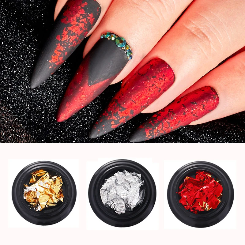 1 коробка золотистая Серебристая Асимметричная алюминиевая фольга красные 3D