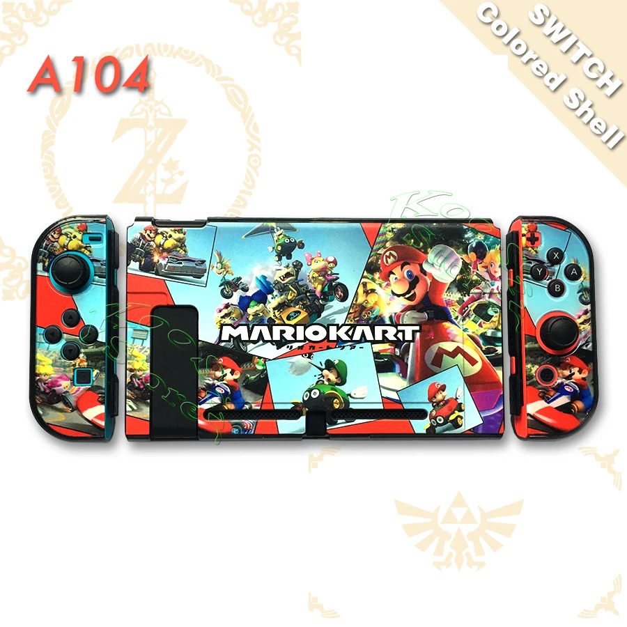 A104 Nintendos переключателя Nintend тонкий защитный жесткий чехол с откидной крышкой Nintendoswitch перечисленные с украшением в виде кристаллов в виде ракушки для палочек для Nitendo переключатель кожи - Цвет: A104
