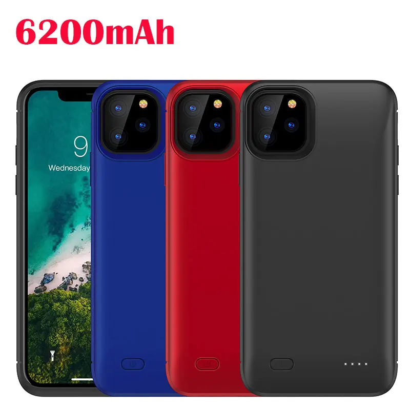 6200 мАч противоударный Тонкий чехол для батареи для iPhone 11 power Bank Charing чехол s зарядное устройство задняя крышка для Iphone 11 Pro Max