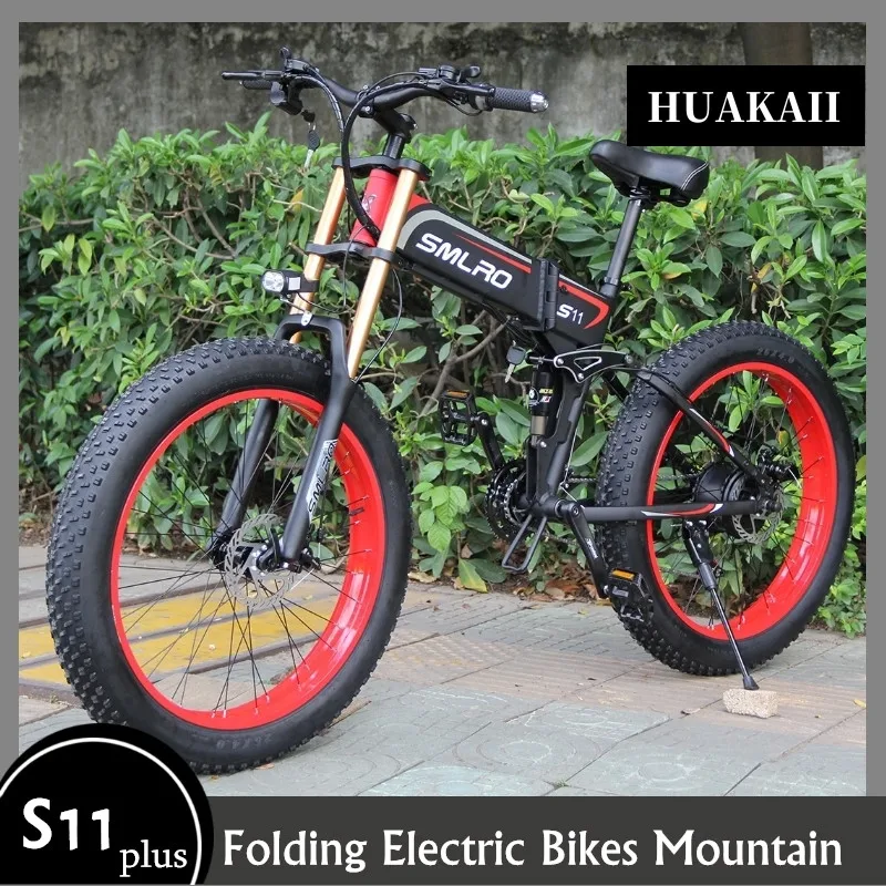 Folding Electric Bike 26 Inches 1000w 48v13ah Urban Mountain Lithium Battery Cell E-bike Hydraulic Disc Brake Women Men Bicycle