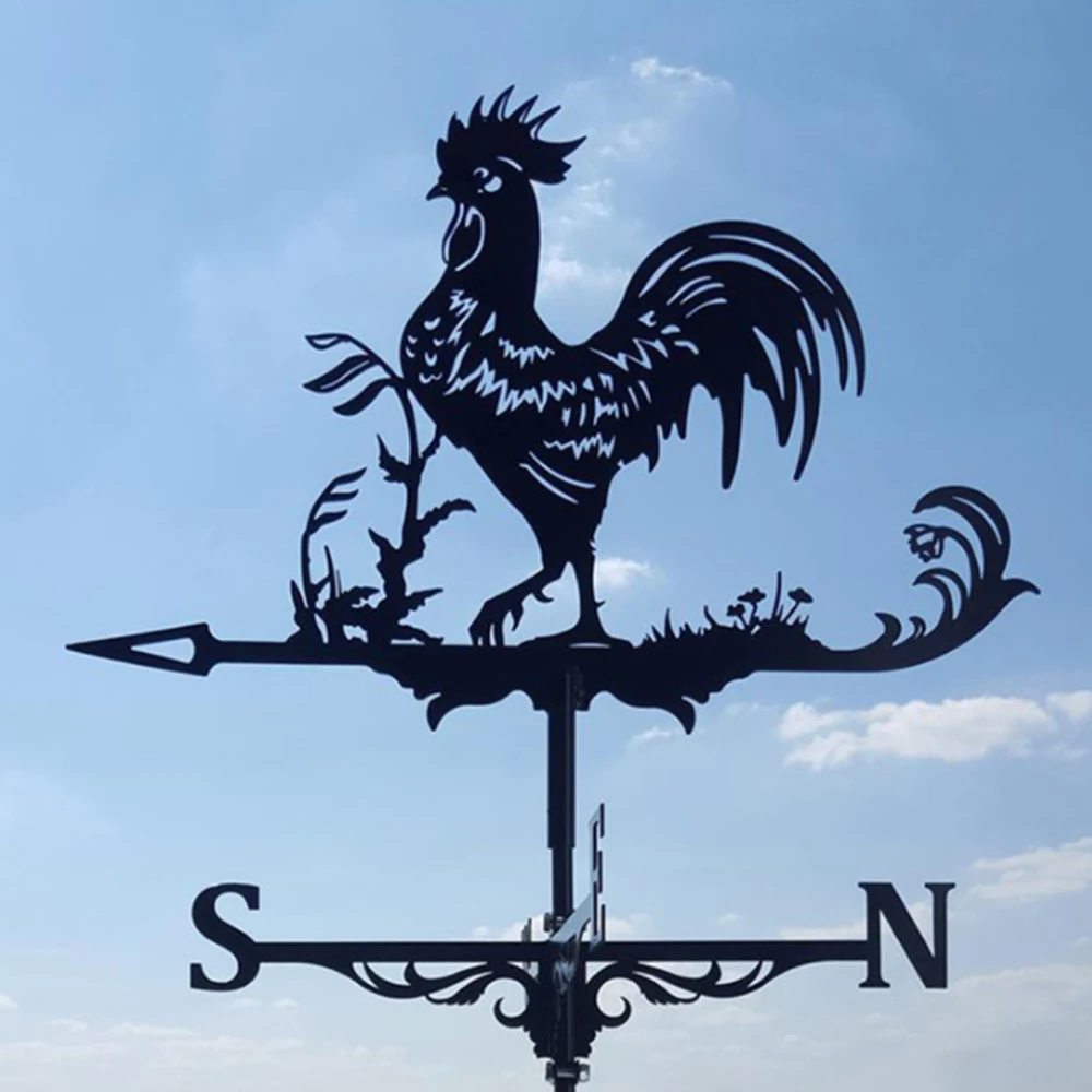 

Stainless Steel Rooster Weathervane Weather Vane Wind Direction Indicator