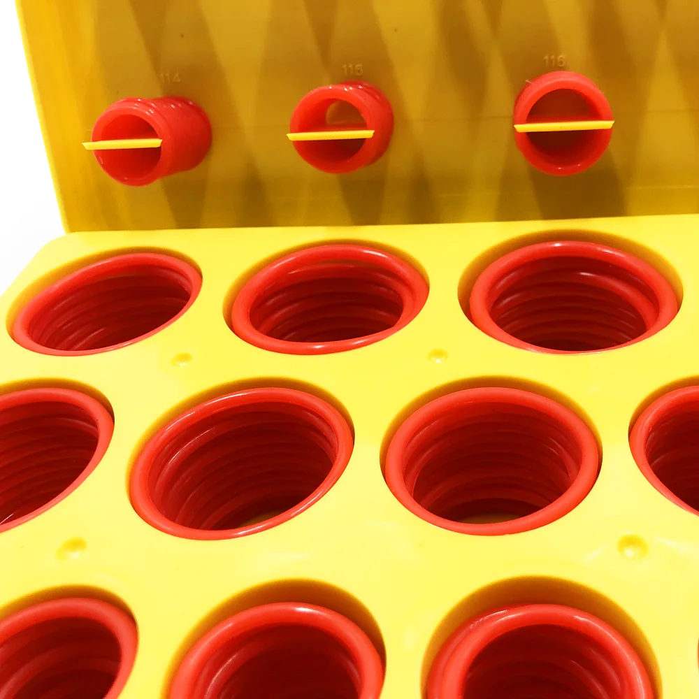 

386PCS/set Rubber O Ring Assortment kit Metric oring Washer Gasket Sealing O-Ring pack Plastic Box Silicone Red rubber rings