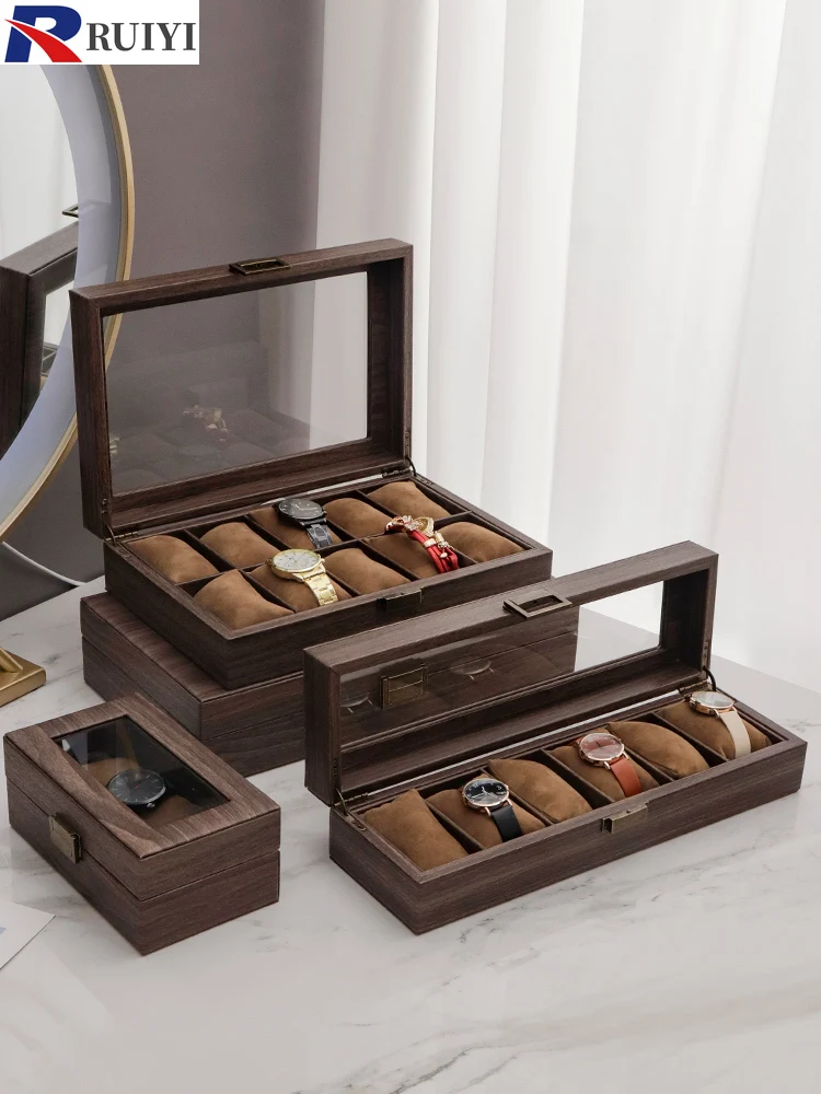 

Watch box retro storage box simple wooden household 3/6/10/12 watch position mechanical watch watch collection box