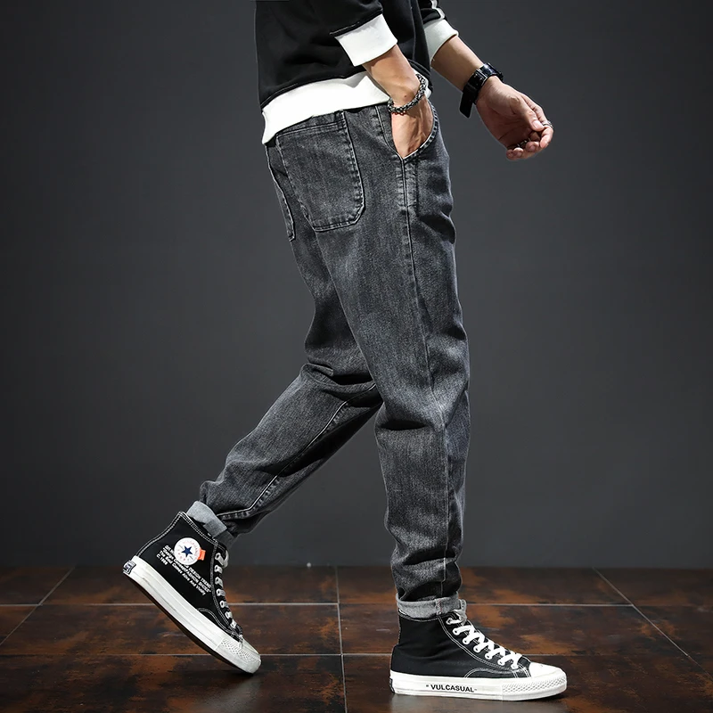2020 New Fashion Jeans Men Elastic Hip Hop Pants Men's Loose Casual Jeans Skinny Stretch Denim Pants Size S-5XL Drop Shipping