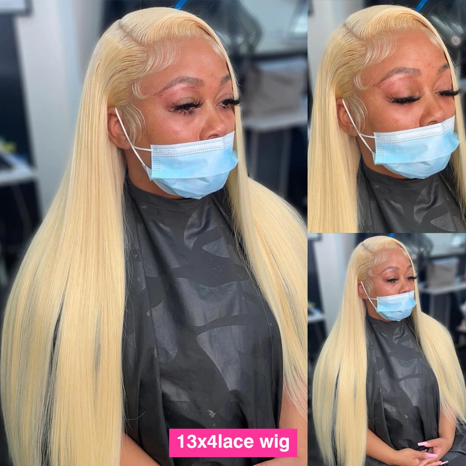 Rosabeauty 30 32 дюйма 13x4 прямые 613 светлые кости человеческие волосы парики Remy цветная