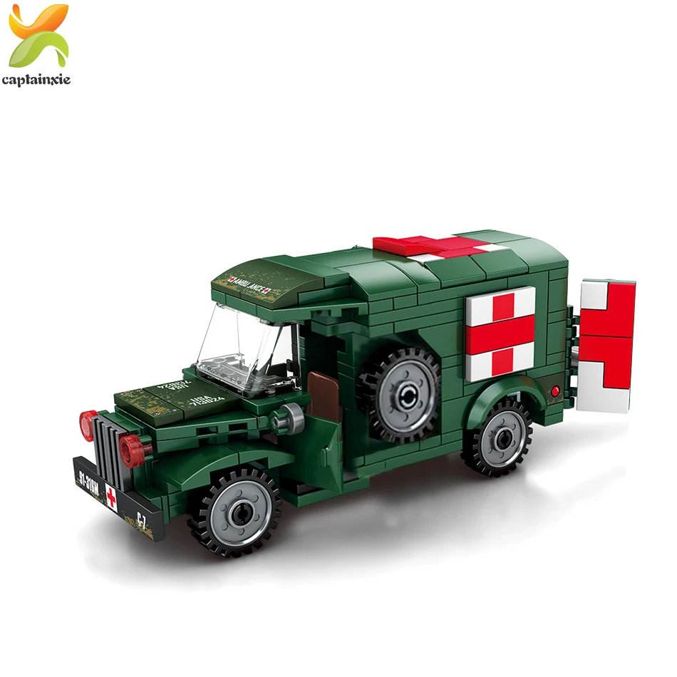 262 шт. военный автомобиль скорой помощи строительные блоки город игрушечный