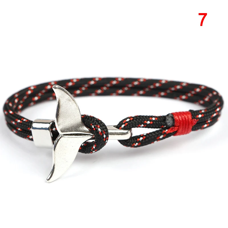 Men Women Camping Bracelet Fish Tail Shaped Nylon Rope Chain Male Wrist Bands Anchor Fixed Design J55 | Украшения и аксессуары