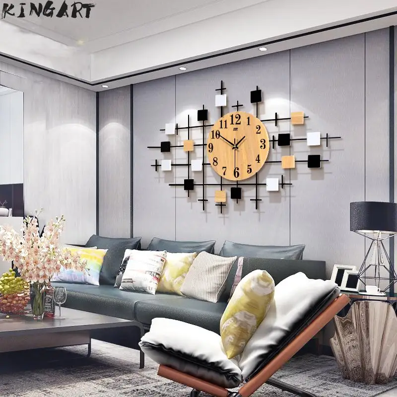 Деревянные настенные часы современный дизайн скандинавские винтажные большие