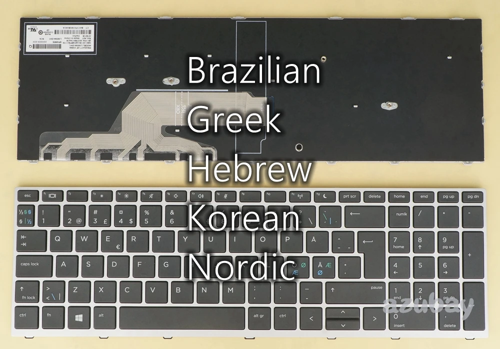 BR португальская греческая иврит Корейская Скандинавская клавиатура для HP Probook 650
