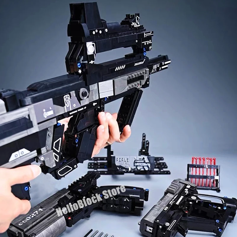 

City Wandering Earth Assault Rifle Flare gun Shooting Game Gun Model Building Blocks DIY Weapon Pistol Bricks Toys For Boy Gifts