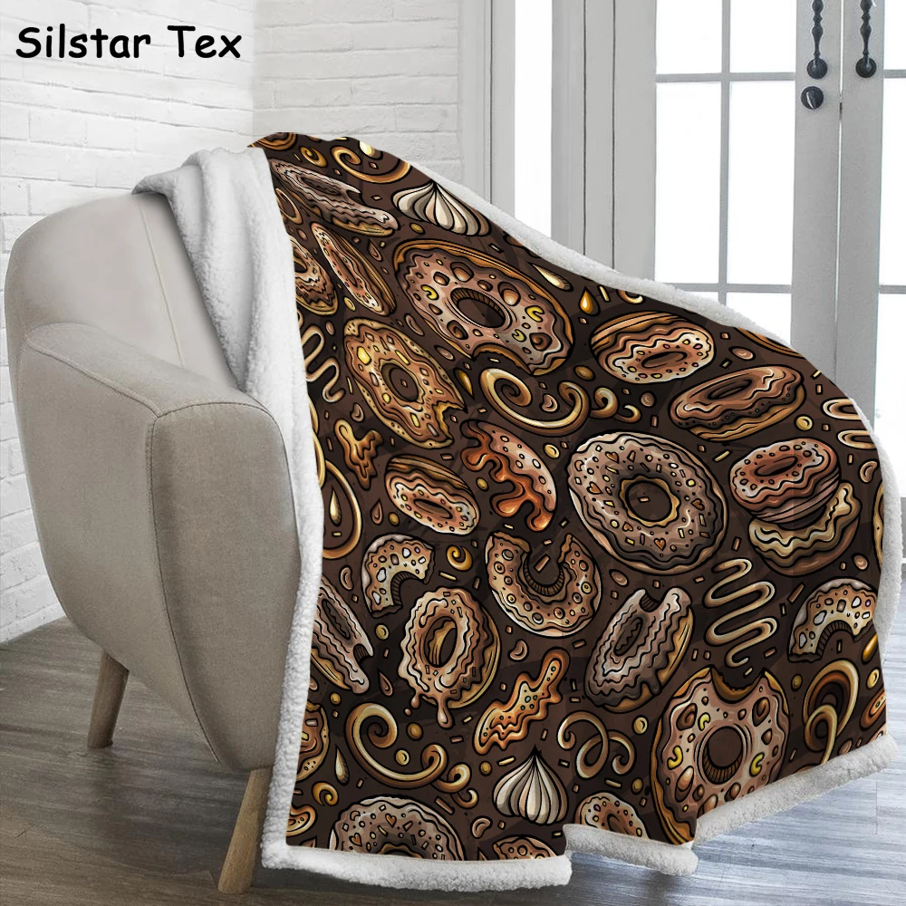 

Silstar Tex Chocolate Donut Blanket On The Sofa Cream Bedspread For Bed Weighted Blankets Girls Room Decor Stitch Gift