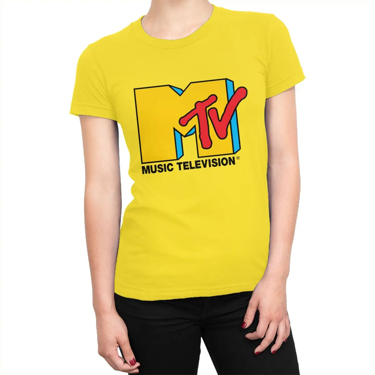 

Футболка Mtv женская с коротким рукавом, хлопковая тенниска с круглым вырезом, майка с логотипом для девушек, идея для подарка