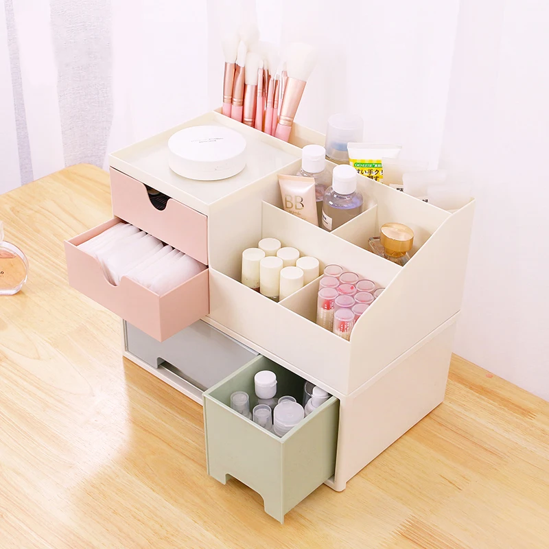 ATUCOHO Official Store Cosmetics Storage Box Desktop Jewelry Plastic Drawer | Дом и сад