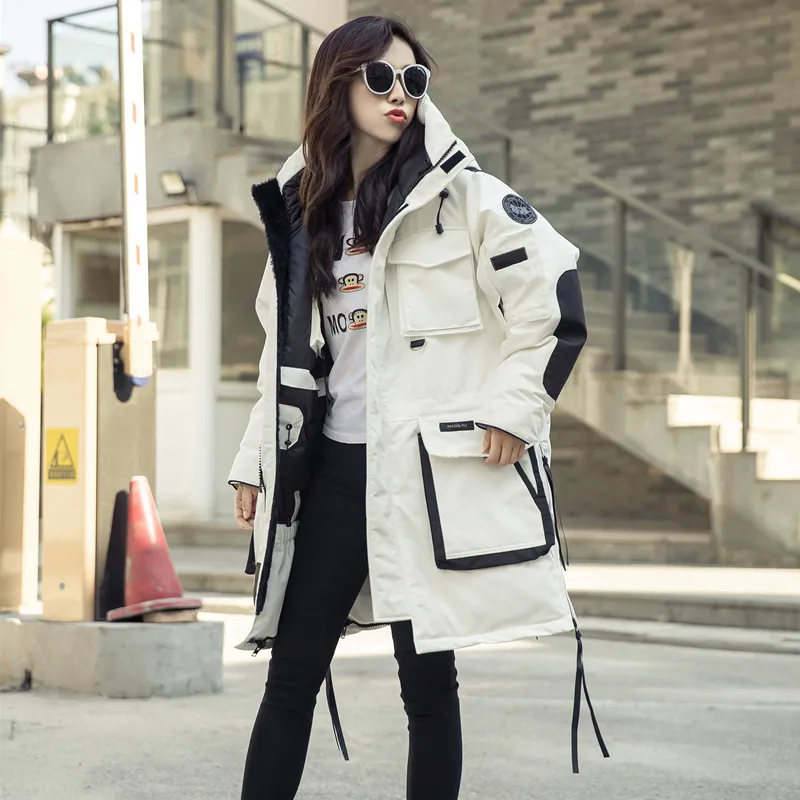 Корейская версия нового пуховика 2019 толстый большой размер для мужчин и женщин