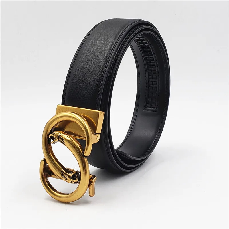 Новый автоматический ремень для мужчин с пряжкой, модный деловой ремень из известной роскошной кожи коровы для дизайнерских поясов.