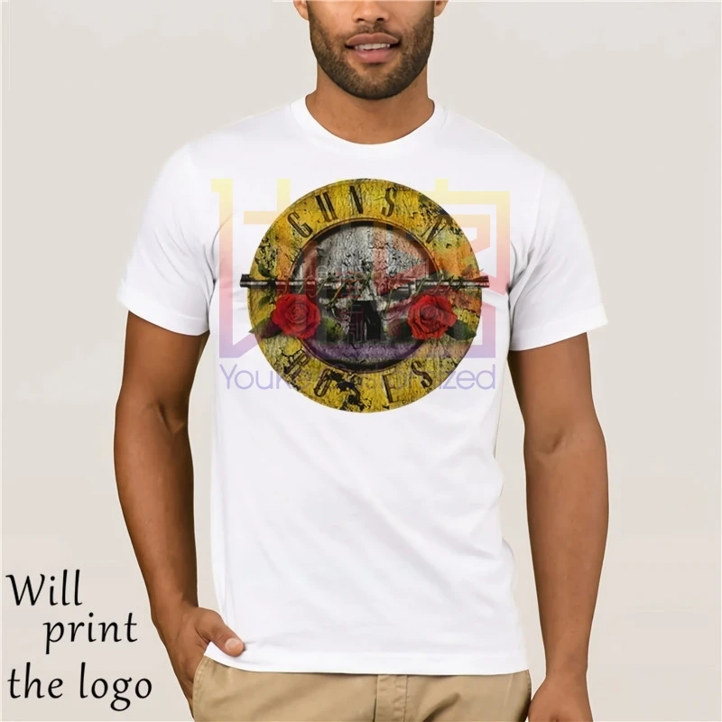 Горячие цены пистолеты N ROSES distressed BULLET мужской переносной Тройник Футболка |