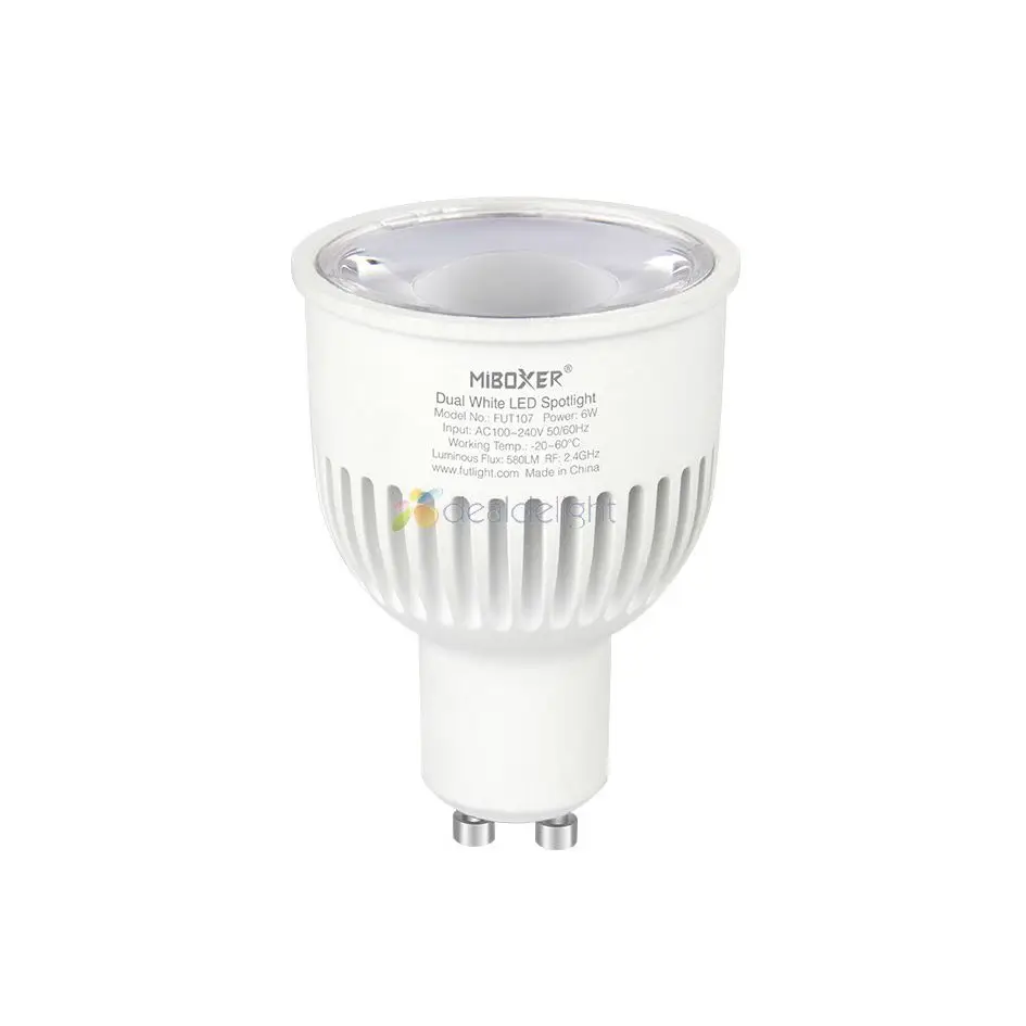 MiBoxer 2 4G 6W GU10 CCT двойная белая светодиодная лампа для прожектора FUT017 + WL Box1 Wifi