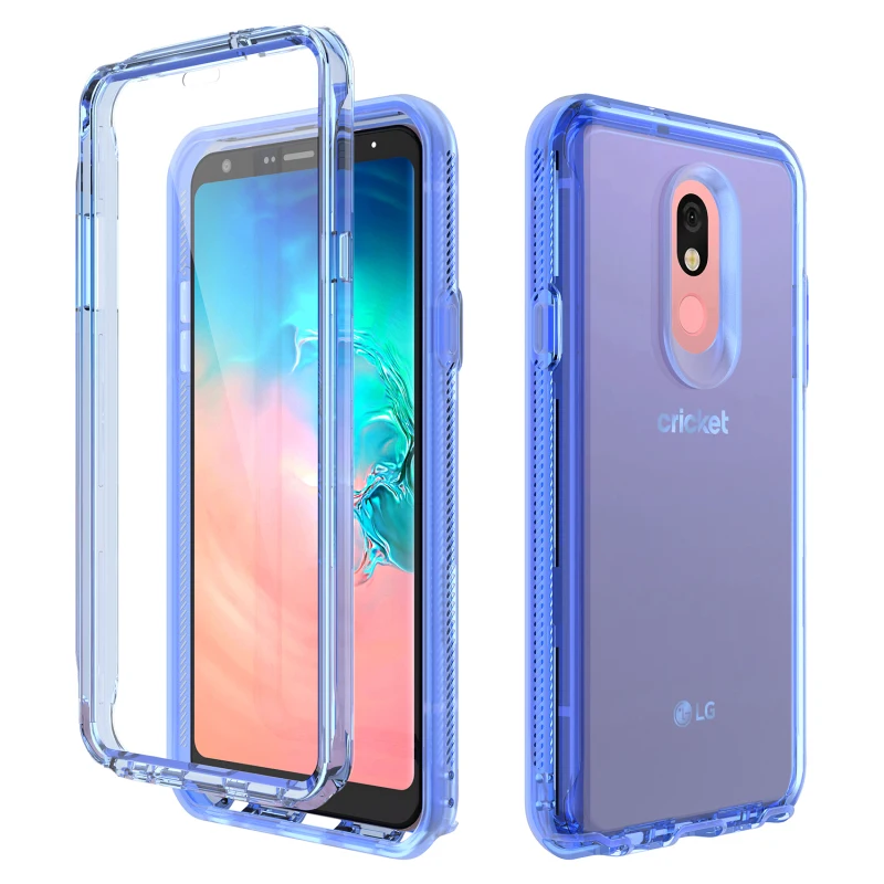 Синий 3 в 1 жесткий чехол для LG G8 ThinQ сверхмощный защитный чехол со встроенным протектором экрана против скольжения для LG Stylo 5 задняя крышка - Цвет: Синий