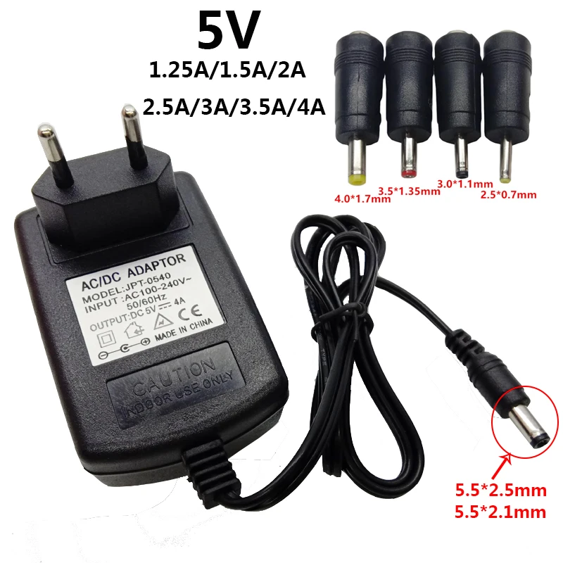 Адаптер 5 В переменного/постоянного тока адаптер питания источник 1 25 а А 2 3 4 вилка