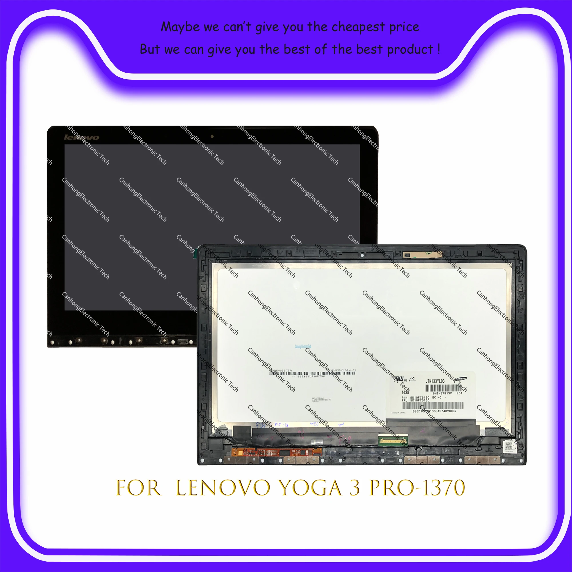 

ЖК-дисплей 13,3 дюйма 3200*1800 IPS 40pin 72% NTSC Для Lenovo Yoga 3 Pro 1370, сенсорный ЖК-экран в сборе LTN133YL03 FRU 5D10F76130
