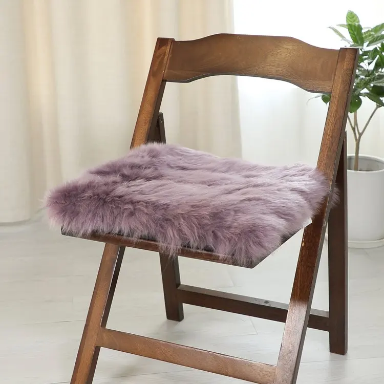 purple Натуральный мех, коврик, ковер, мягкая овчина, покрытие для стула, теплый ворсистый ковер, подушка для сиденья, гладкий мех, простые пушистые коврики - Цвет: purple
