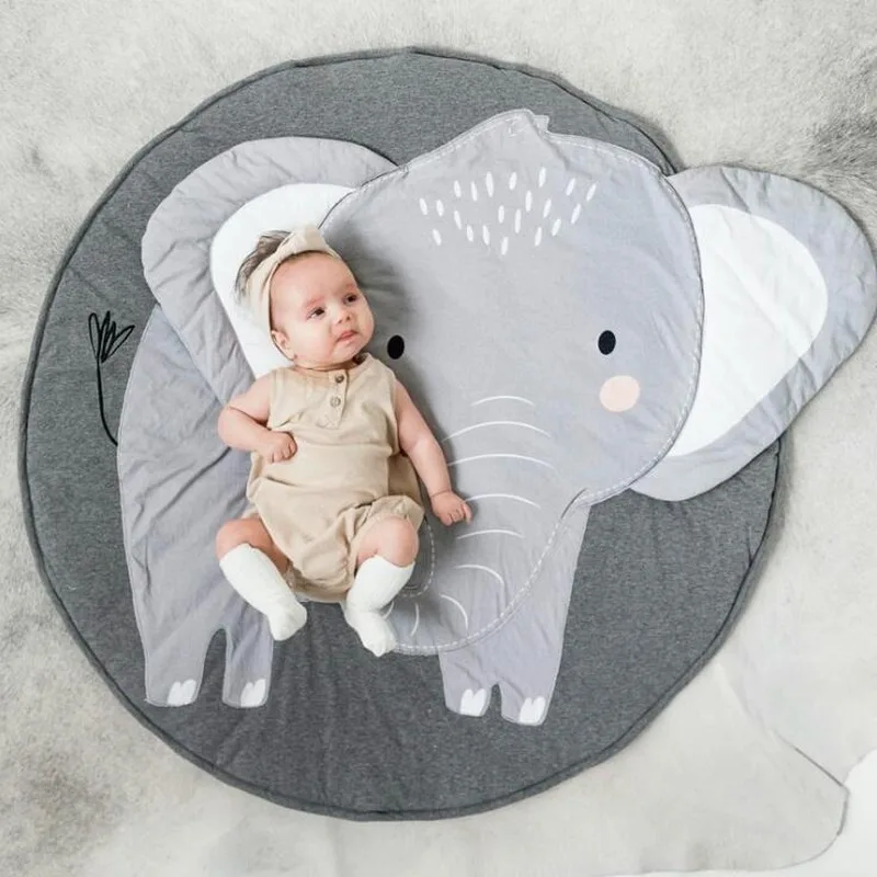 

Creative elephant Design Baby Play Mat Round Carpet Cotton Animal Playmat Newborn Infant Crawling blanket Kids Room Decor