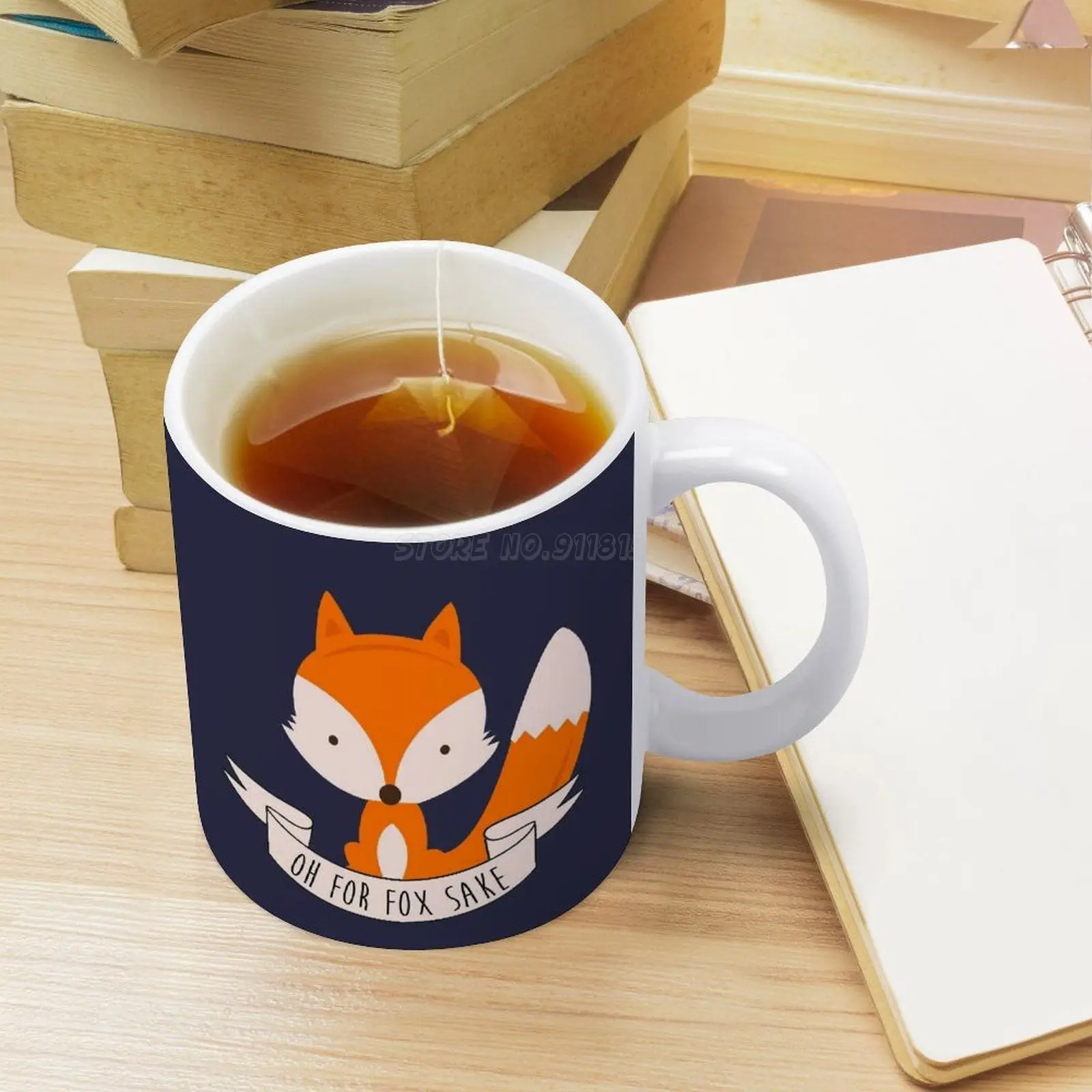 Кружка белая для кофе с изображением лисы девочек | Дом и сад