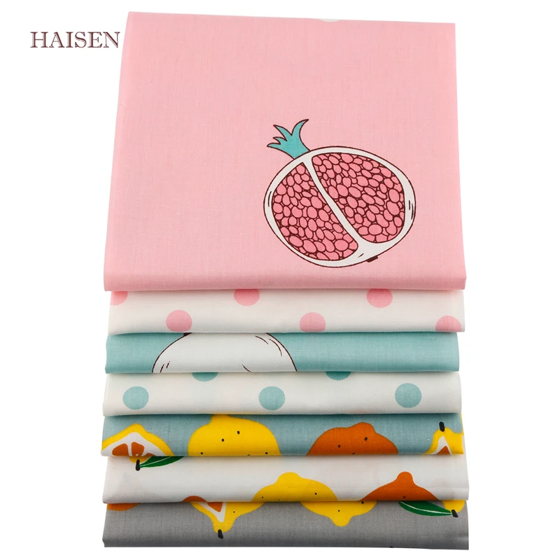Haisen серия фруктов саржевая печать 100% хлопчатобумажная ткань для сделай сам