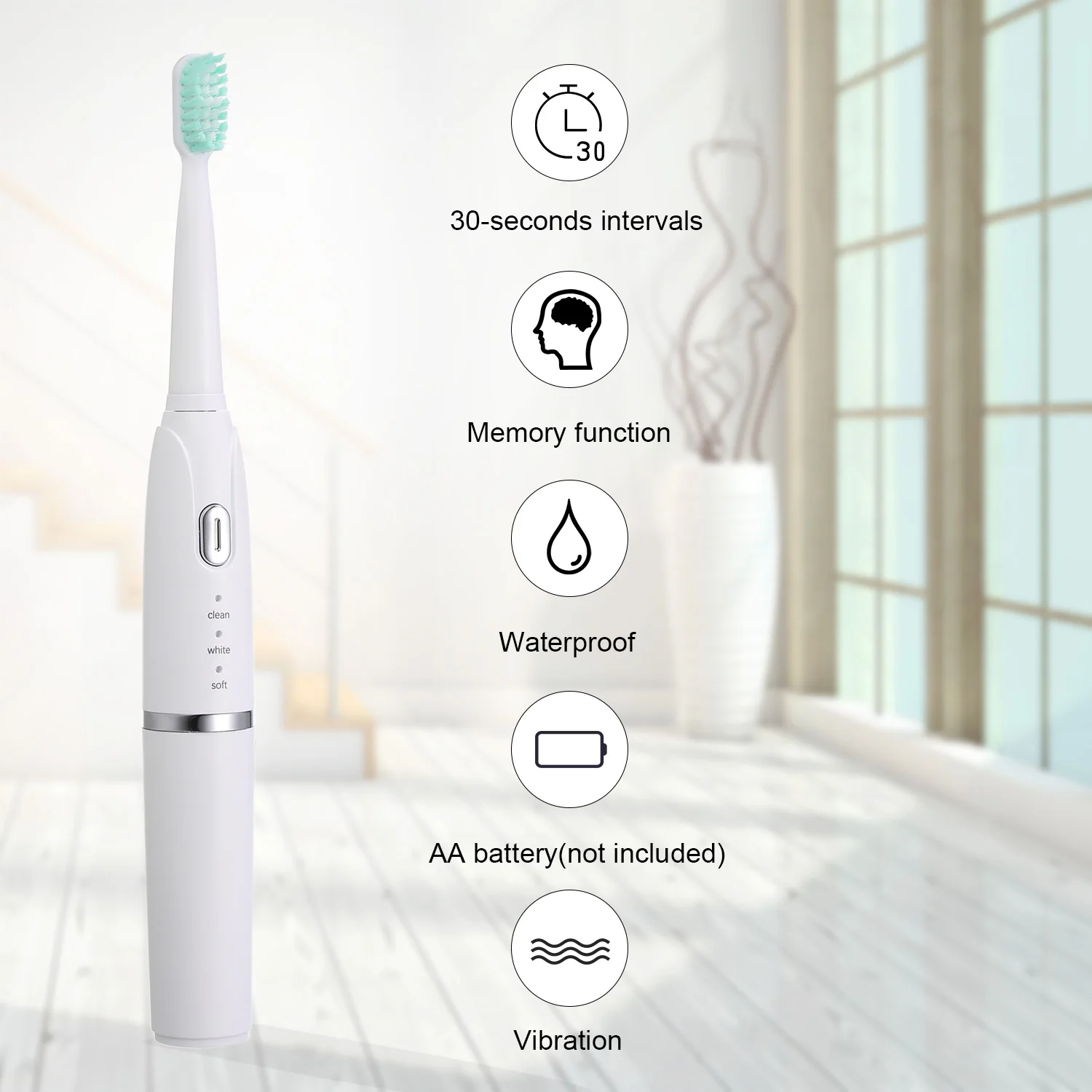 Электрическая зубная щетка + 1 шт. сменная насадка для электрической зубной щетки