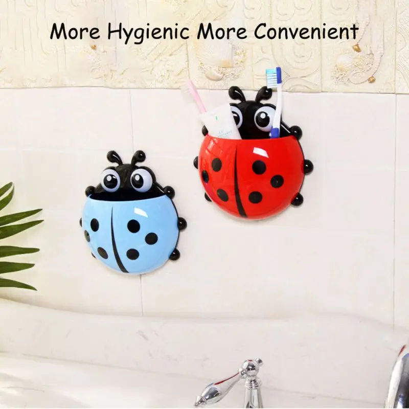 Настенный пластиковый держатель для зубной щетки в форме божьей коровки| |