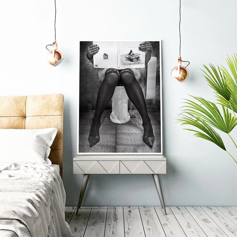 Плакат на унитаз для сексуальных женщин Модная фотография холст живопись