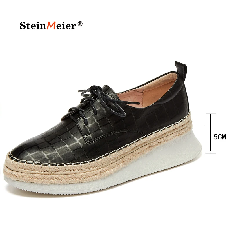 Женские оксфорды на плоской подошве для женщин Женская обувь из натуральной кожи