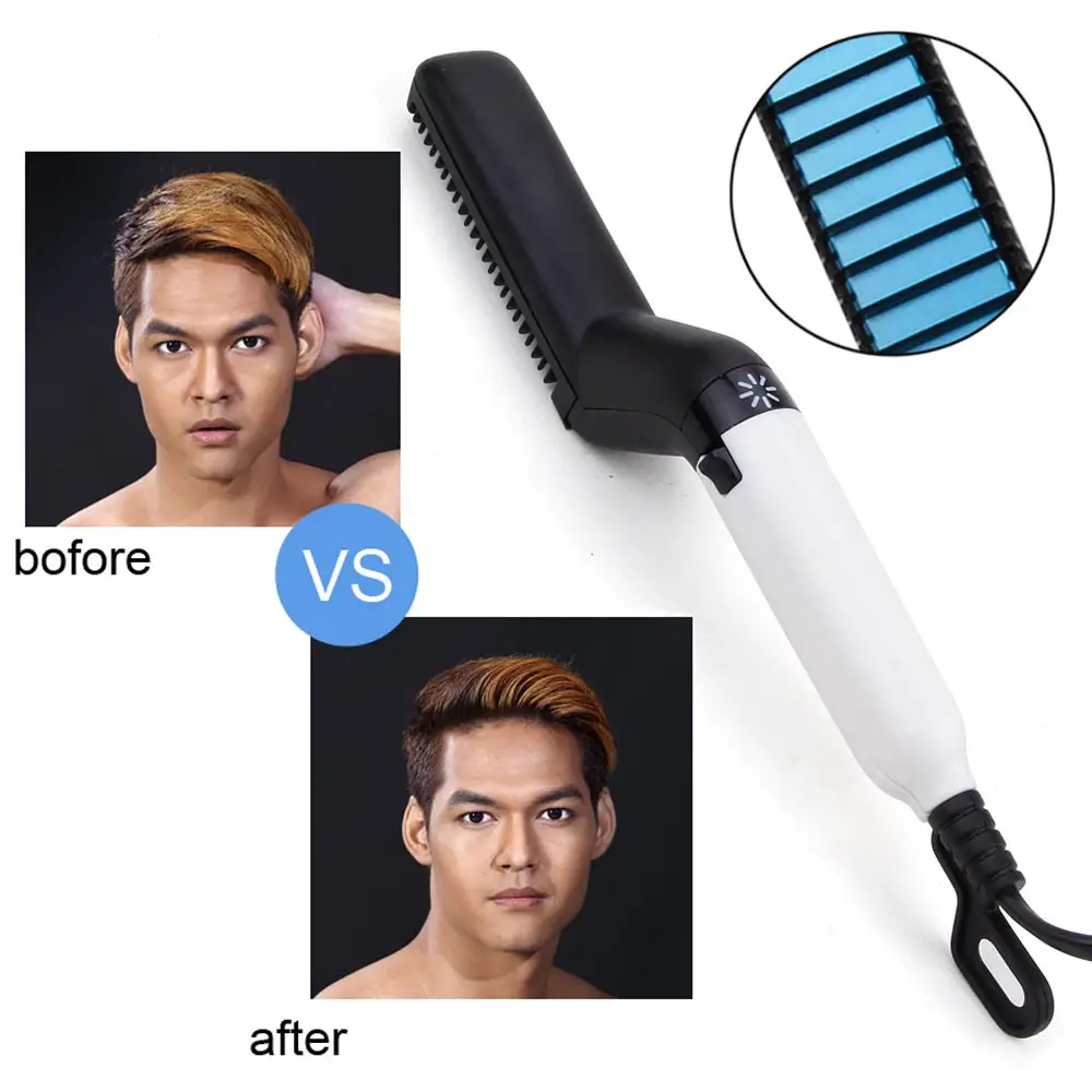 

Multifunctional Hair Comb Brush Beard Straightener Hair Electric Beard Stencil Straightening Comb Man Hair Brush Heated Combs