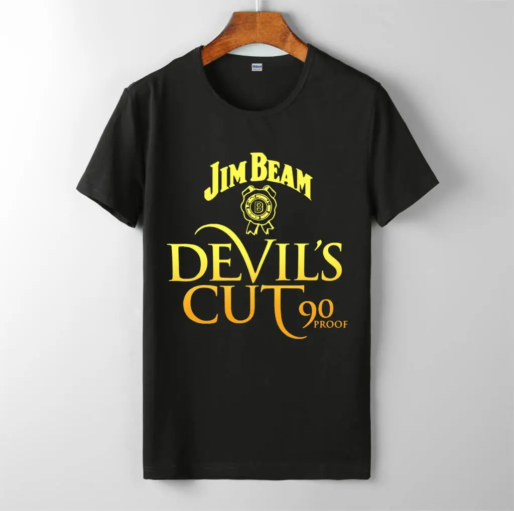 Jim beam devils cut 90 proof Бурбон извлечение дух мужские новые хлопковые топы с короткими