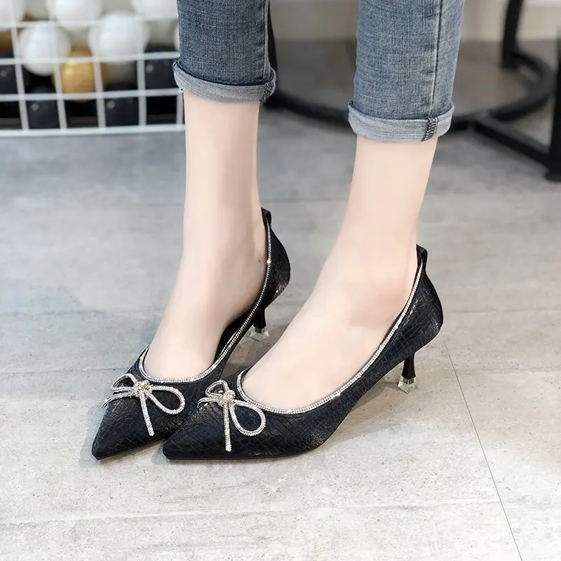 

Pointed Toe Heels Women Office Casual Comfort Heels Shoes 2021 Spring Summer Fashion Party High Pumps Sexy Ladies Dress Shoes