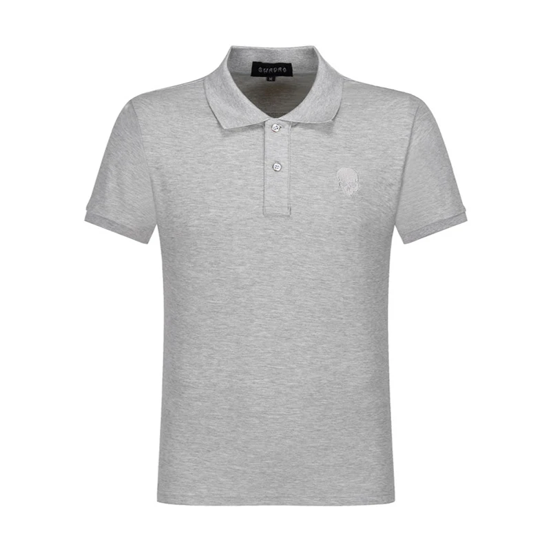 

Men Polo Shirt Men Short Sleeve High Quality Cotton Street Casual Tops 3D Rhinestone Skull Print Plein Polo Shirt Streetwear