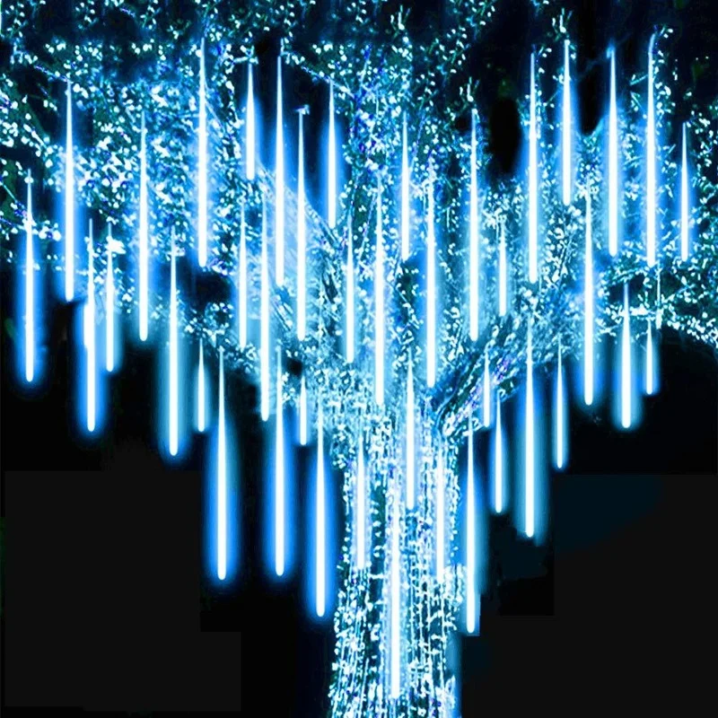 

30 CM 10 PCS Set of LED Christmas Lights Meteor Shower Lights Curtain Lights Fairy Lights Christmas Decorations New Year 2022