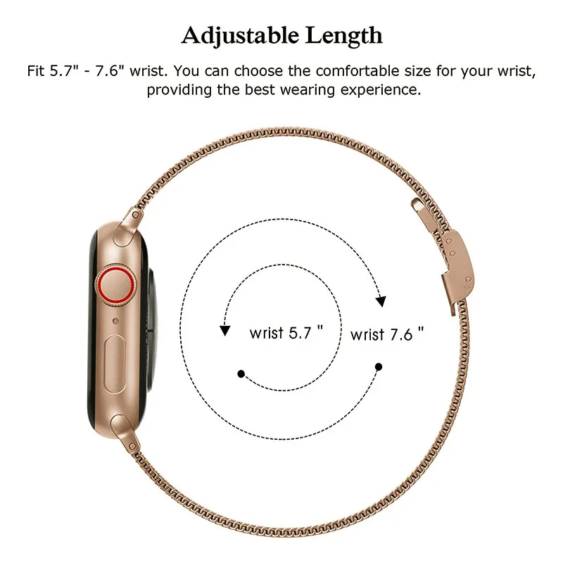 

Strap for Apple Watch Band 44mm 40mm 6 5 4 3 SE Stainless Steel Metal Bracelet Correa for iWatch Series 3 2 1 band 42mm 38mm