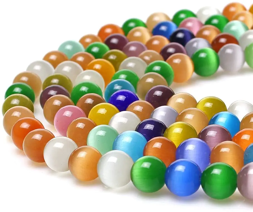 

Бусины из натурального камня, Красочные Зеркальные драгоценные камни, гладкие круглые бусины россыпью для изготовления ювелирных изделий-...