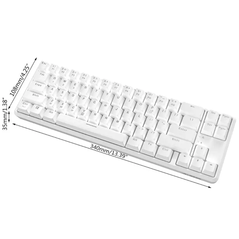 

Wired Bluetooth 68 Keys with Anti-ghosting Design Mechanical Keyboard for Ajazz